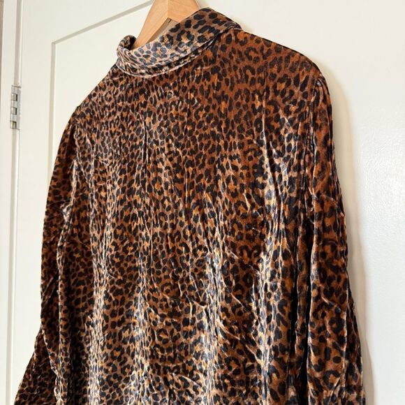 NWT Soft Surroundings Icon Silk Velvet Poets Tunic Shirt Animal Print Sz Large - Picture 7 of 12